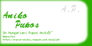 aniko pupos business card